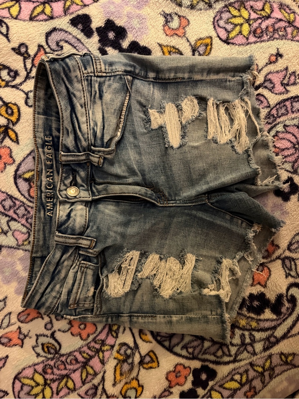 American Eagle Outfitters Distressed Denim Cutoff Shorts - Blue